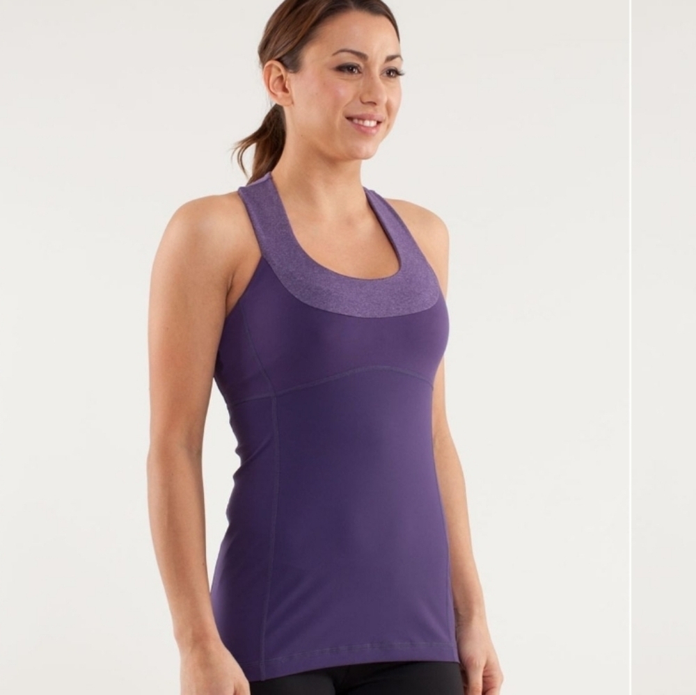 Lululemon Scoop Neck Tank. Concord Grape / Heathered Concord Grape. No Pads. 10